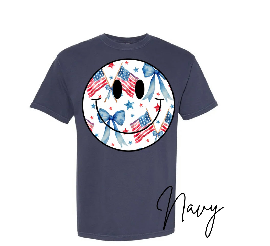 Patriotic Smiley Comfort Colors