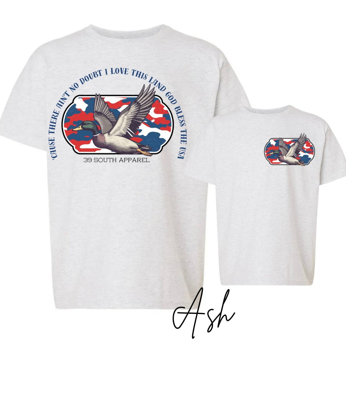 YOUTH God Bless the USA Duck Front & Back