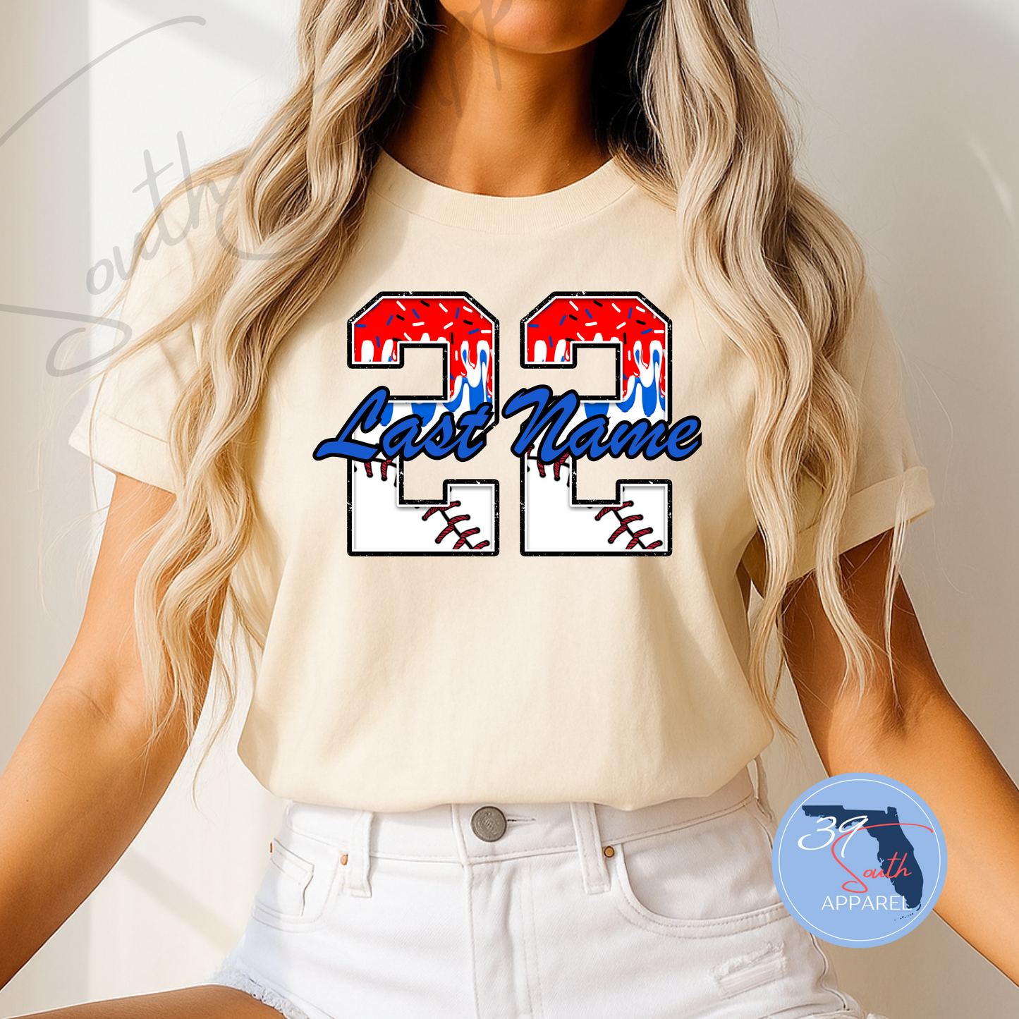 Baseball Drip Number T-Shirt