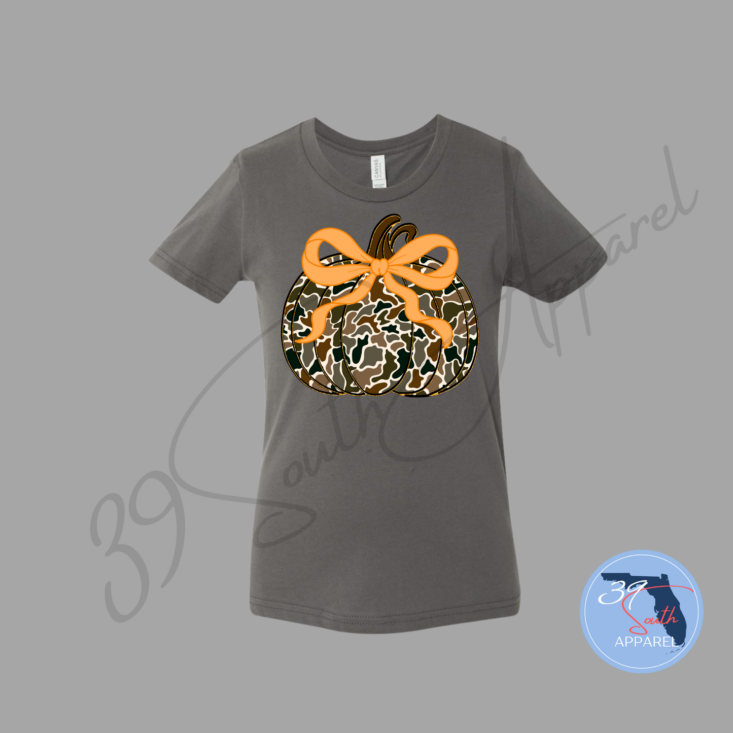 Youth Softstyle Camo Pumpkin Tee