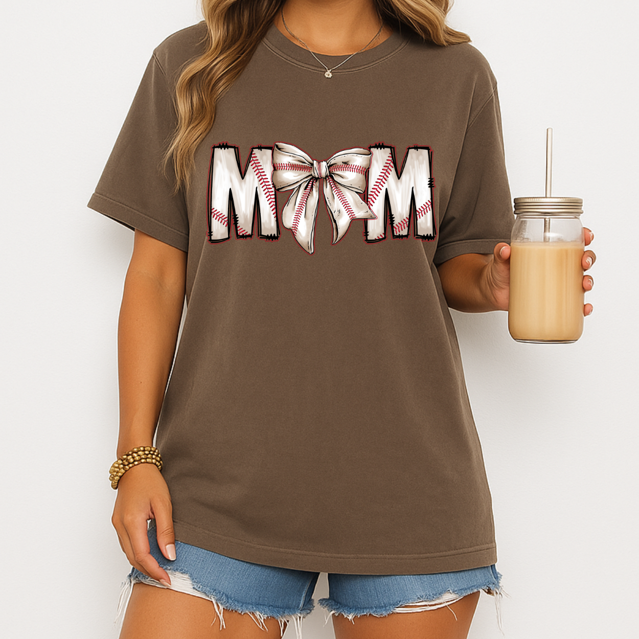 Mom Baseball Bow