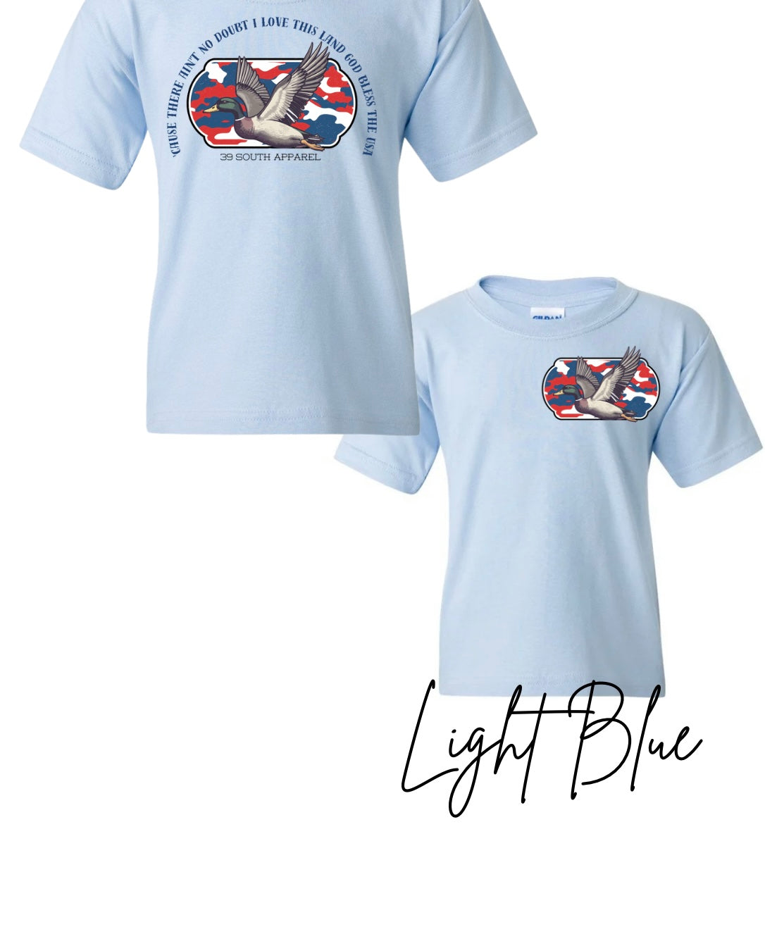 YOUTH God Bless the USA Duck Front & Back