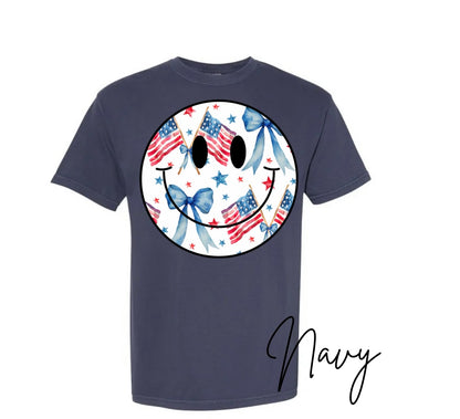 Patriotic Smiley Comfort Colors