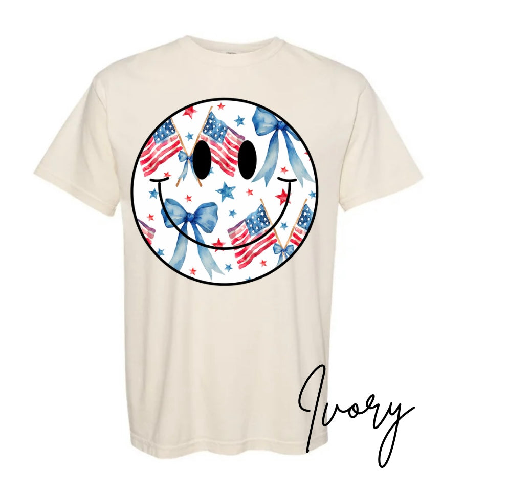 Patriotic Smiley Comfort Colors