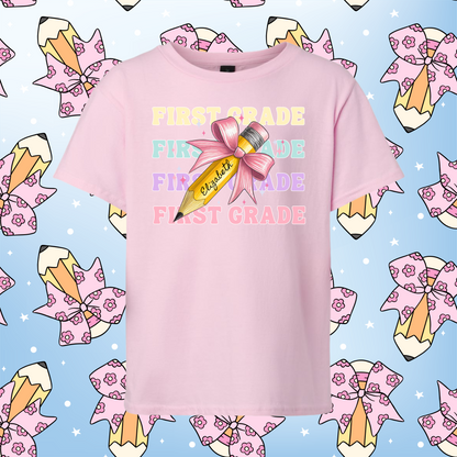 Youth Pencil Bow with Grade Tee