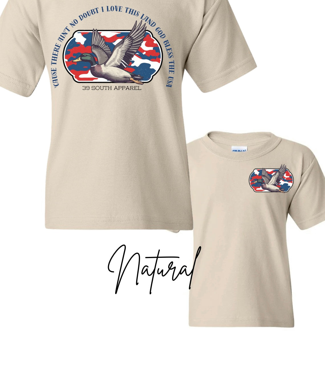 YOUTH God Bless the USA Duck Front & Back