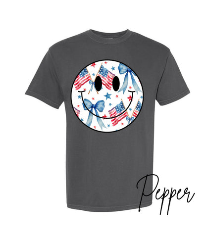 Patriotic Smiley Comfort Colors