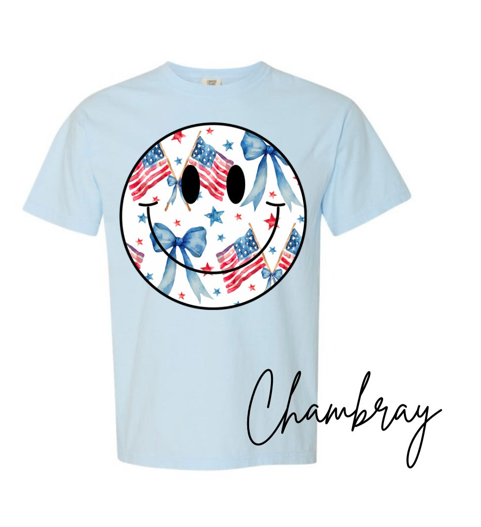 Patriotic Smiley Comfort Colors