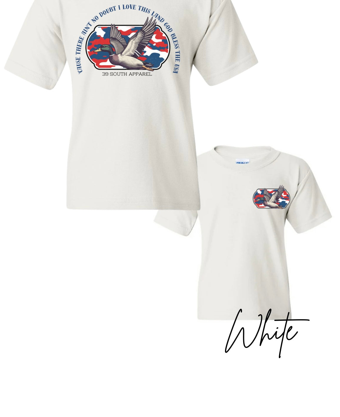 YOUTH God Bless the USA Duck Front & Back
