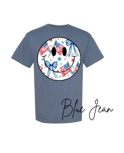 Patriotic Smiley Comfort Colors