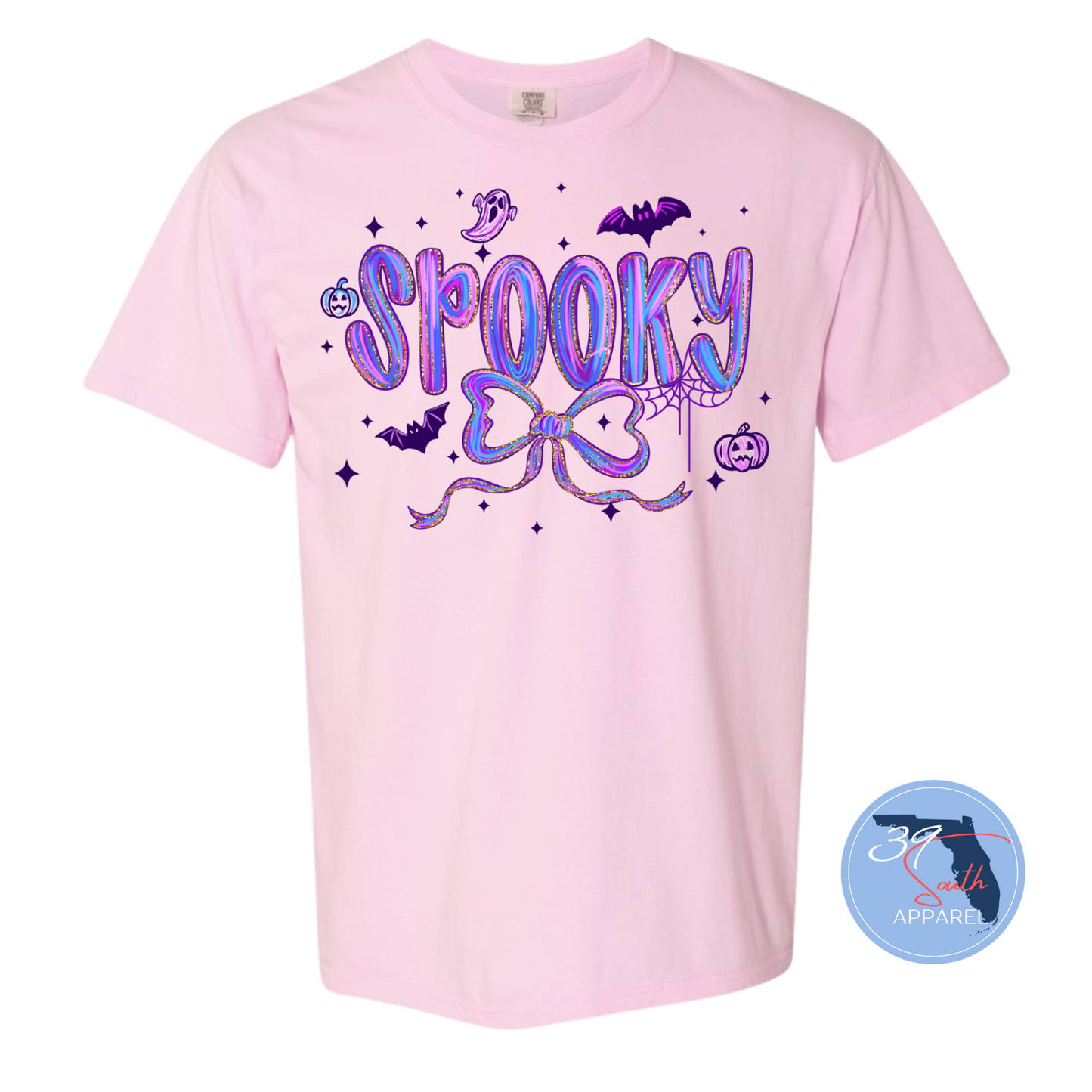 Spooky Purple Bow Tee