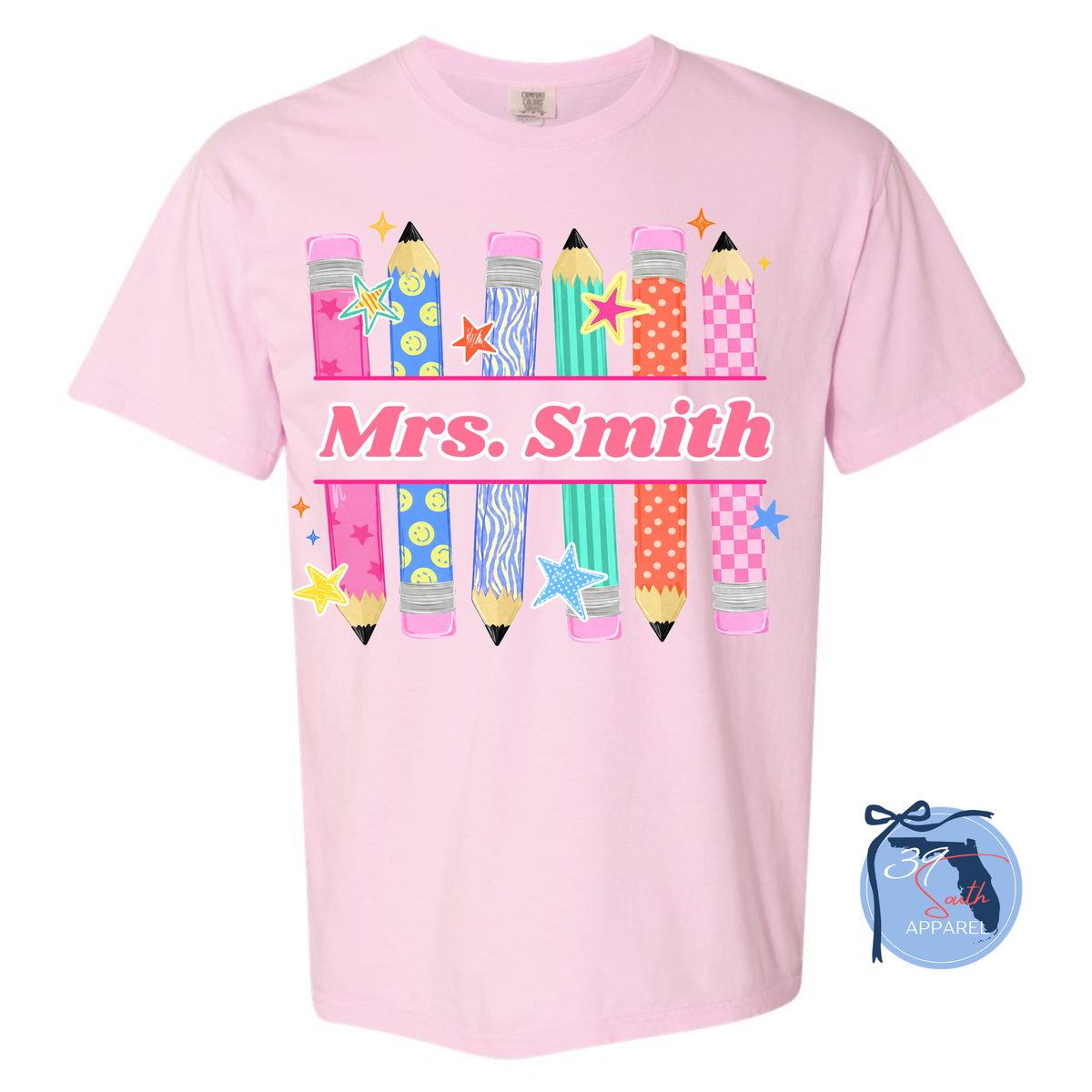 Custom Teacher Colorful Pencils