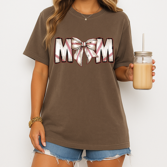 Mom Baseball Bow